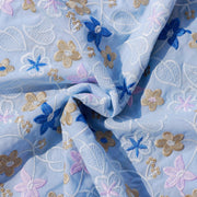 Soft Blue Cotton Voile Swiss Lace Fabric: How Designers Use It for Elegant and Lightweight Dressmaking