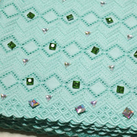 Exclusive Cotton Voile Green Swiss Lace Fabric With Crystal Blazelace