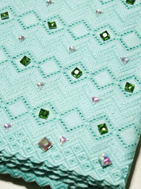 Exclusive Cotton Voile Green Swiss Lace Fabric With Crystal Blazelace