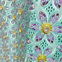 Colorful Cotton Voile swiss Lace Pattern Guipure Lace Fabric Blazelace