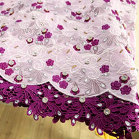 Luxury Bridal Premium with Glittering Crystal Stone Beaded Lace Fabric Blazelace