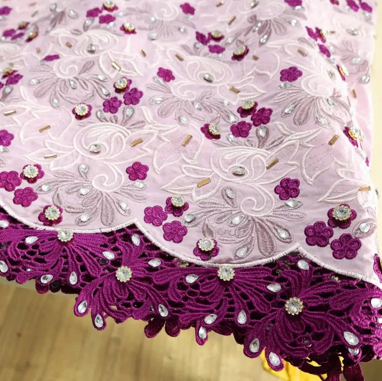 Luxury Bridal Premium with Glittering Crystal Stone Beaded Lace Fabric Blazelace