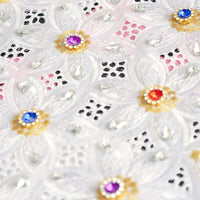 Swiss Lace With Colorful Crystal For Party Wedding Blazelace