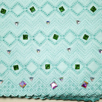Exclusive Cotton Voile Green Swiss Lace Fabric With Crystal Blazelace