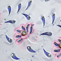 Flower African Cotton Voile With Cystal Swiss Lace Tulle Embroidery lace Blazelace