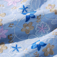 Soft Blue Cotton Voile Swiss Lace Floral Embroidered Guipure Lace Fabric – Perfect for Party & Wedding Blazelace