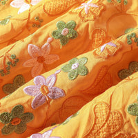 Vibrant Orange Cotton Voile Swiss Lace Floral Embroidered Guipure Lace Fabric – Perfect for Party & Wedding Blazelace