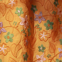 Vibrant Orange Cotton Voile Swiss Lace Floral Embroidered Guipure Lace Fabric – Perfect for Party & Wedding Blazelace