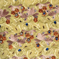 Vibrant Yellow Cotton Voile Swiss Lace Floral Embroidered Beaded Guipure Lace Fabric with Crystal Embellishments – Perfect for Party & Wedding Blazelace